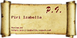 Piri Izabella névjegykártya